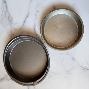Two round cooking pans gray aluminum good cook 9 inch bakeware pie cake